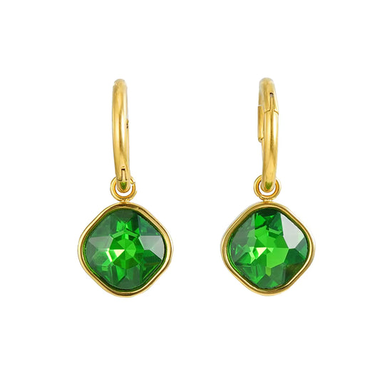 Zircon Drop Earrings in 18k Gold-Plated Stainless Steel