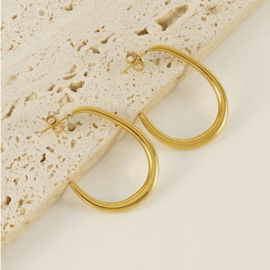 Unique Hoop Earrings in 18k Gold-Plated Stainless Steel