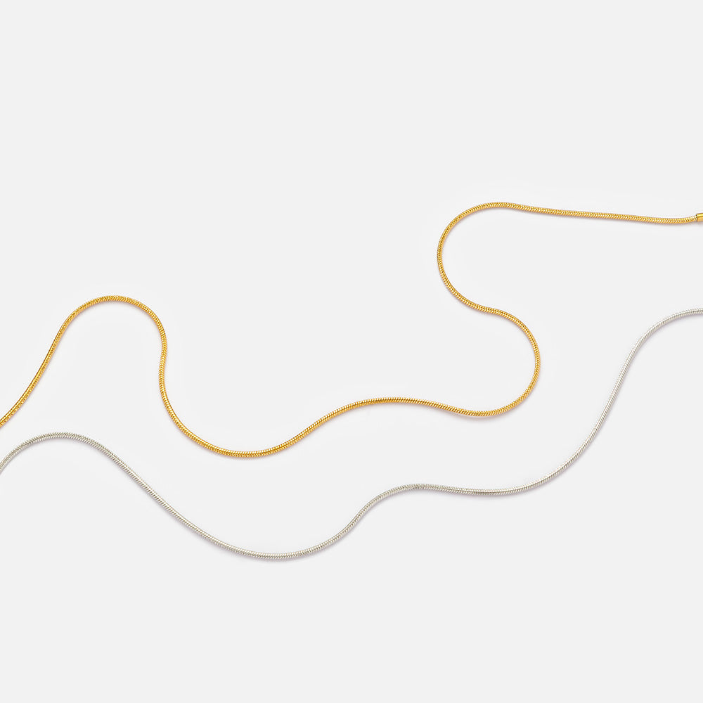 Silver Necklace with Translucent Green Water-Drop Pendant