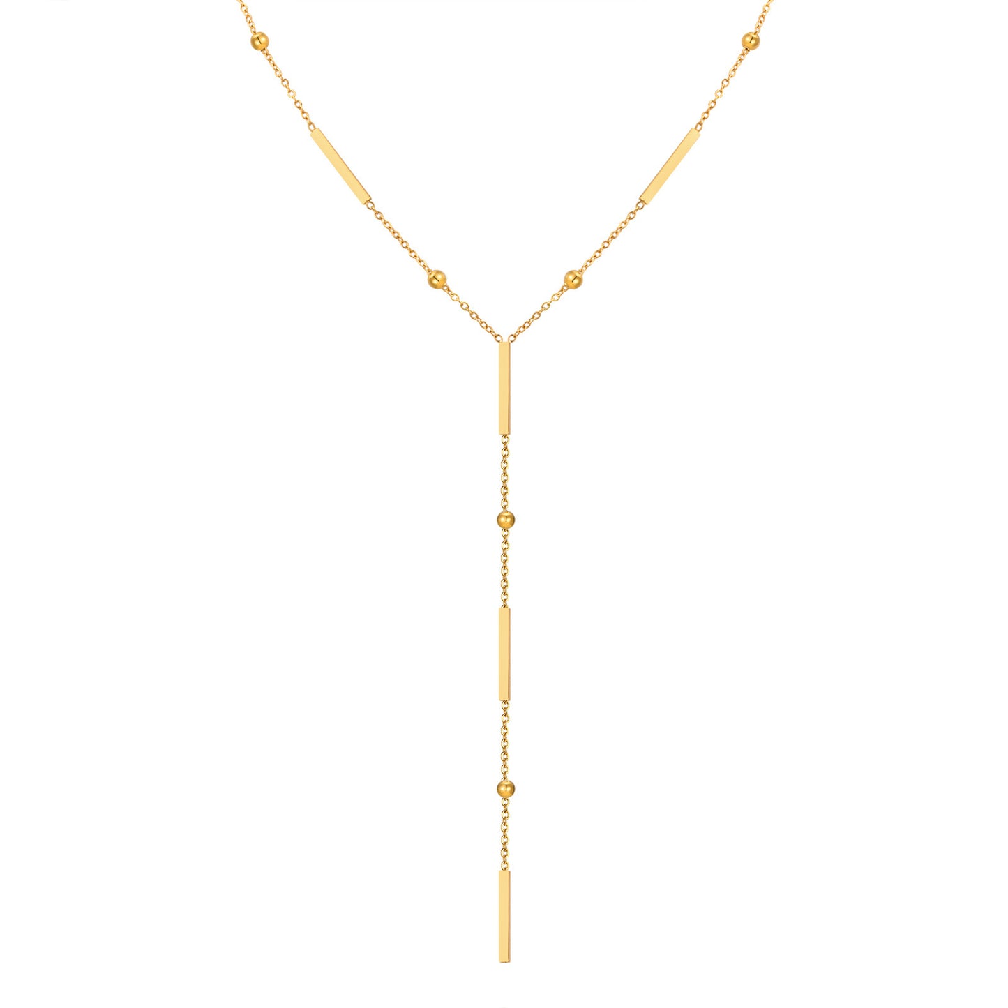Gold Y-Shaped Bar Necklace