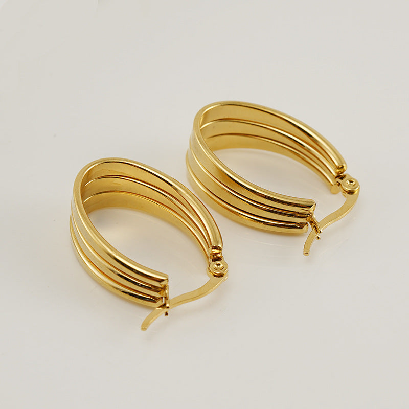 Unique Hoop Earrings in 18k Gold-Plated Stainless Steel