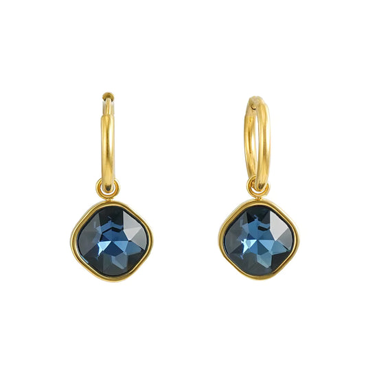 Zircon Drop Earrings in 18k Gold-Plated Stainless Steel