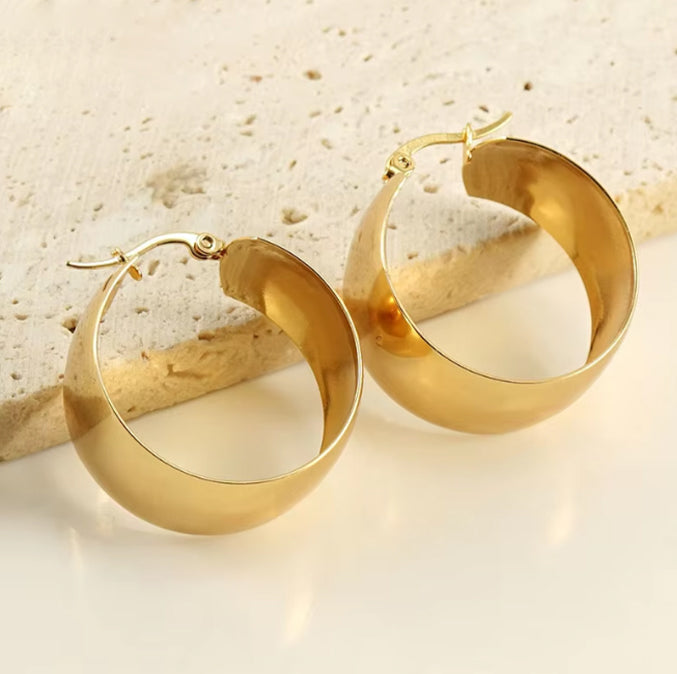 Hoop Earrings in 18k Gold-Plated Stainless Steel