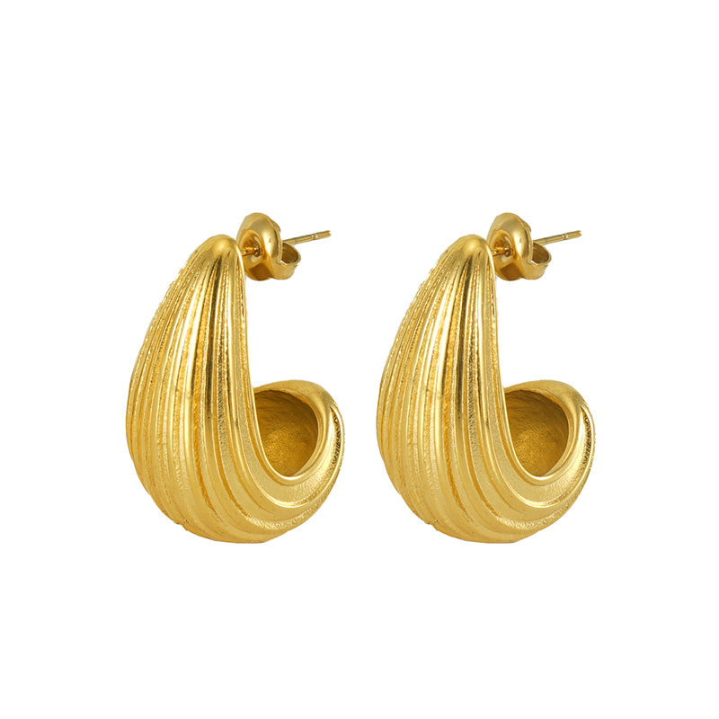 Unique Drop Earrings in 18k Gold-Plated Stainless Steel
